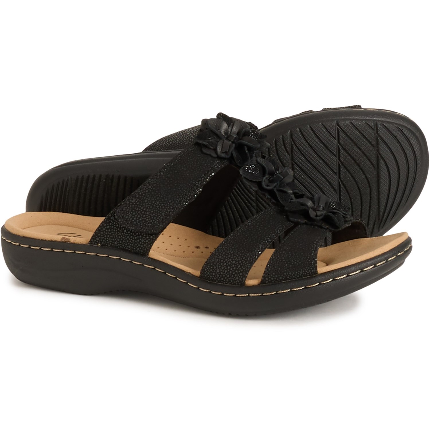 乐天商城 - (取寄) クラークス レディース クラークス ローリアン ギャンブル スライド サンダル Clarks women Laurieann Judi Slide Sandals (For Women) Black Suede