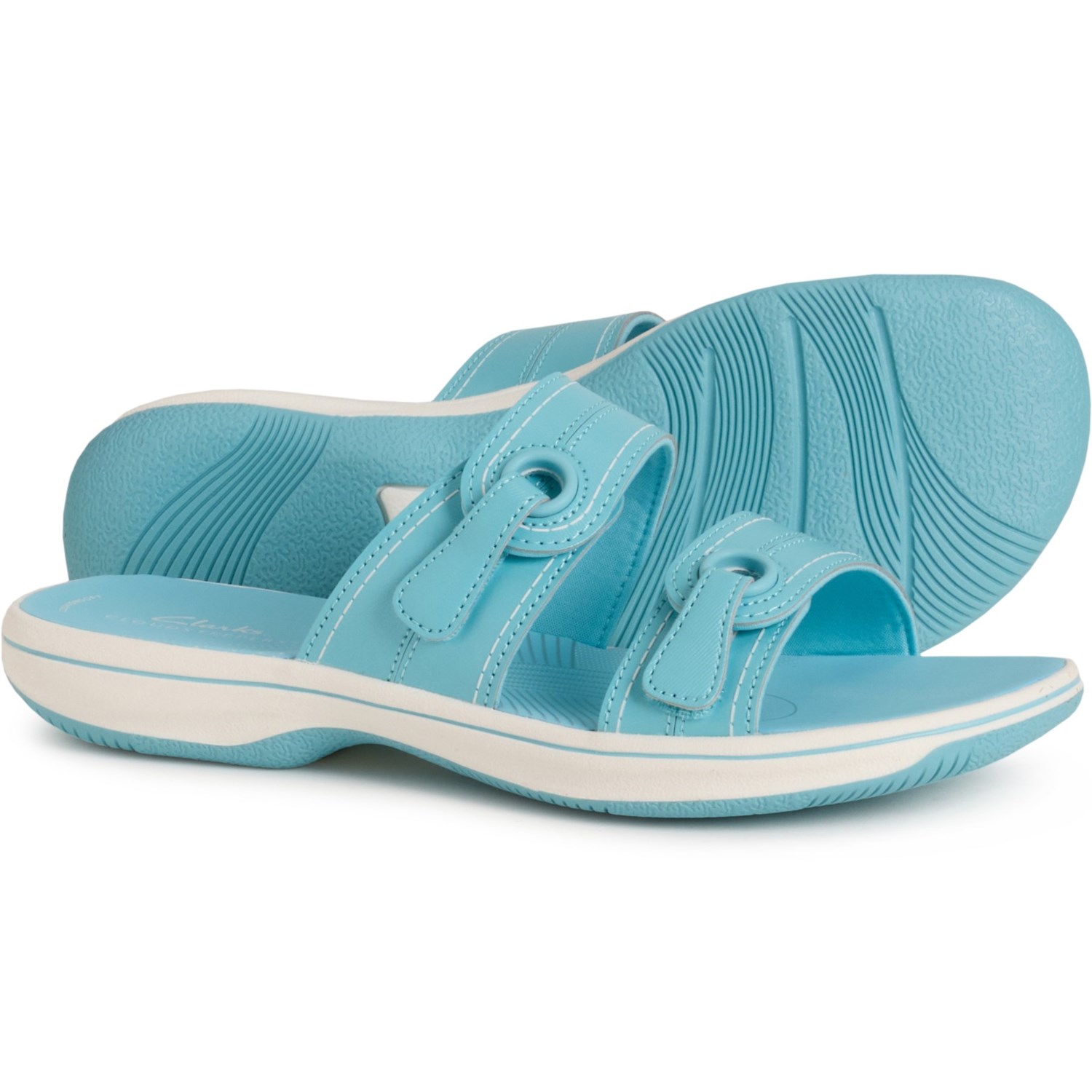 (取寄) クラークス レディース クラークス ブリーズ メイ サンダル Clarks women Breeze Mae 2-Buckle Sandals (For Women) Sky Blue