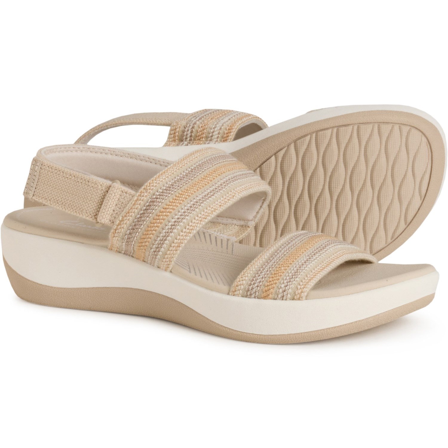 (取寄) クラークス レディース クラークス アーラ ストロール 2-ストラップ サンダル Clarks women Arla Stroll 2-Strap Sandals (For Women) Beige Combi
