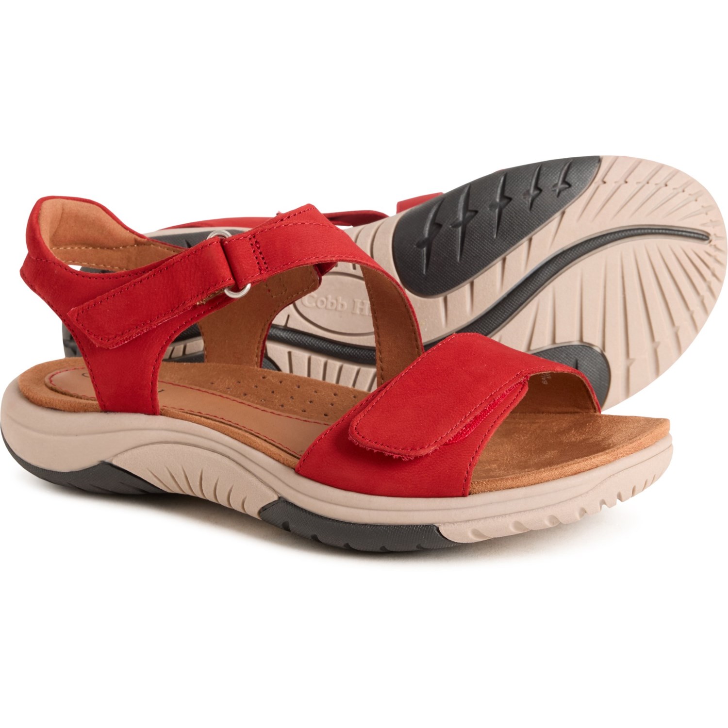 乐天商城 - (取寄) コブ ヒル レディース コッブ ヒル サンダル - レザー Cobb Hill women Fiah Sandals - Leather (For Women) Red