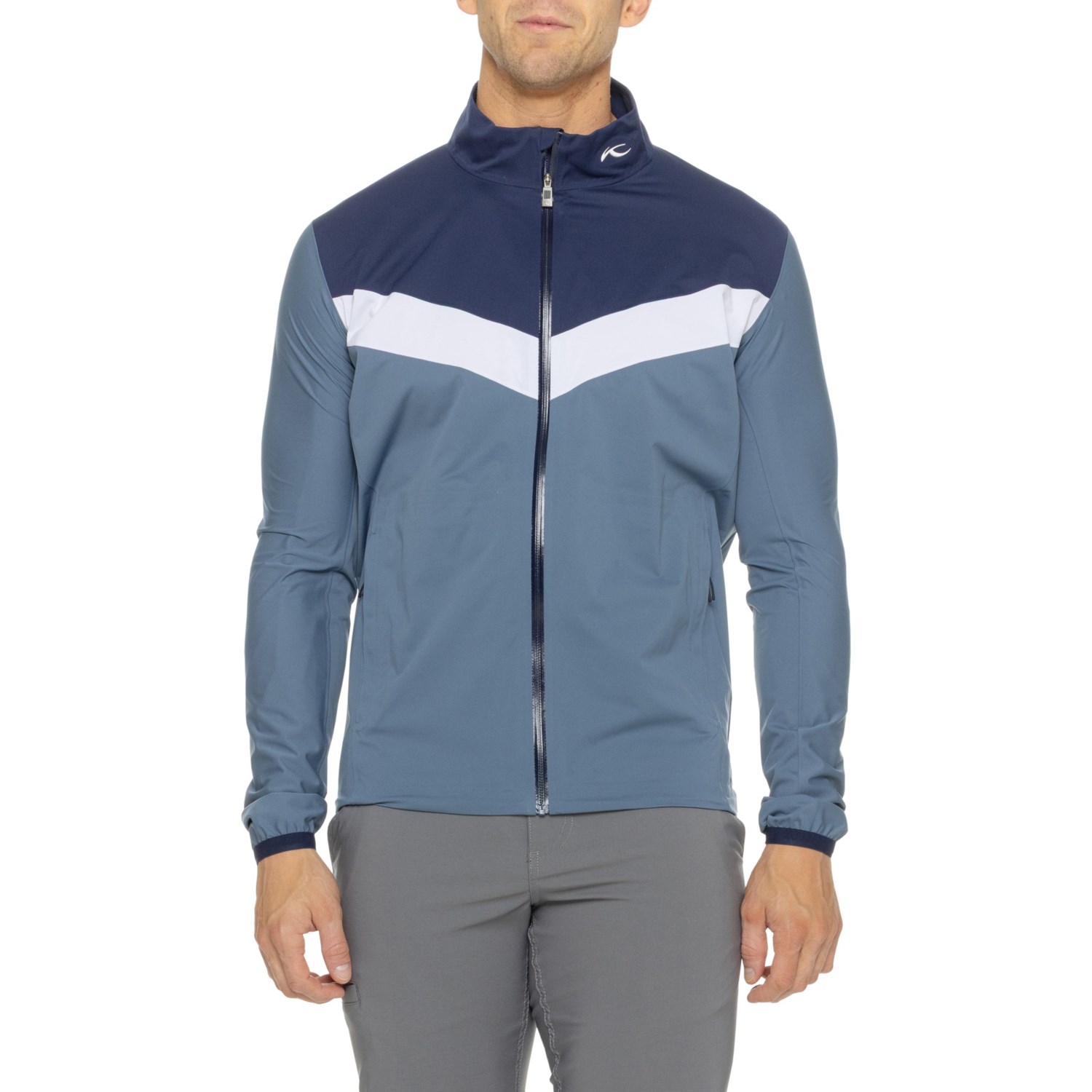 (取寄) チュース メンズ デクスター リ ジャケット - ウォータープルーフ KJUS men Dexter II Jacket - Waterproof Steel Blue-Atlanta Blue