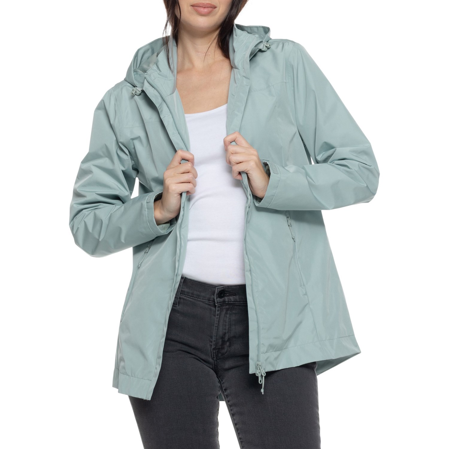 (取寄) リフアウトドア レディース リブ アウトドア ニンバス フーデット レイン シェル ジャケット - メッシュ ライン LIV OUTDOOR women Nimbus Hooded Rain Shell Jacket - Mesh Lined Grey