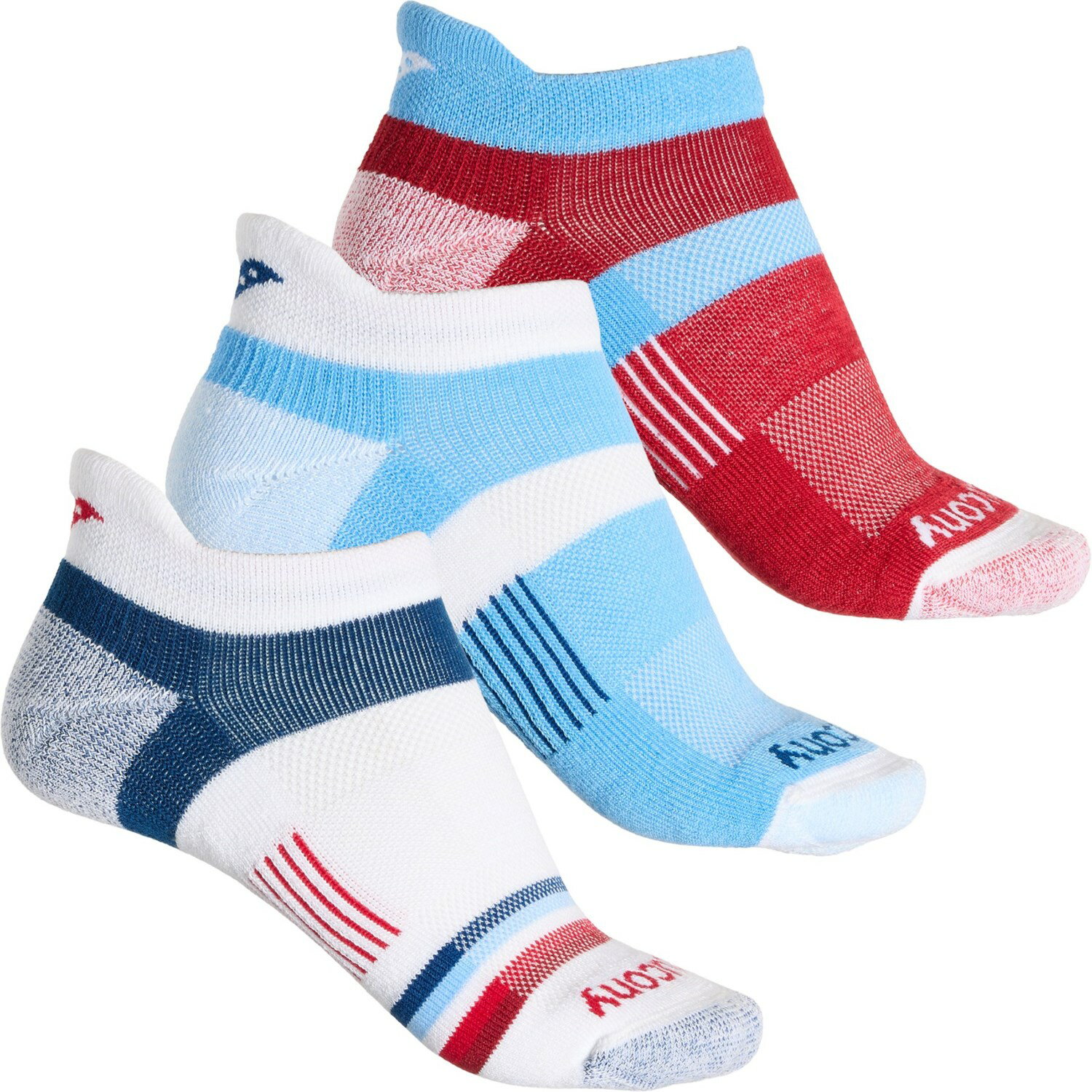 Socks - (取寄) サッカニー レディース サッカニー インフェルノ クッション ノーショー タブ ソックス - 3-パック, ビロウ ザ アンクル Saucony women Inferno Cushion No-Show Tab Socks - 3-Pack, Below the Ankle (For Women) Blue