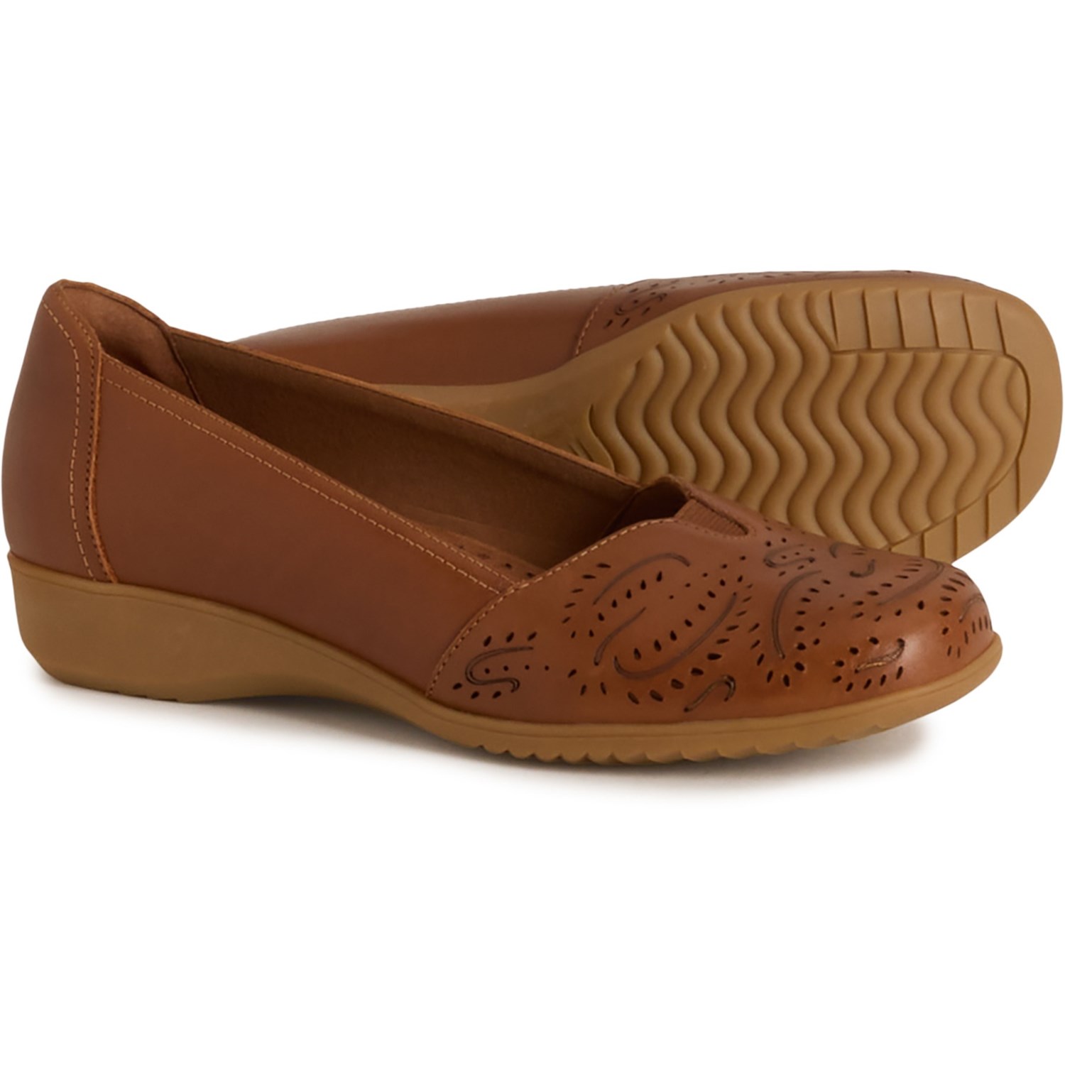 (取寄) コブ ヒル レディース コッブ ヒル ロージー スリッポン ミニ ウェッジ シューズ - レザー Cobb Hill women Rozie Slip-On Mini Wedge Shoes - Leather (For Women) Dark Natural