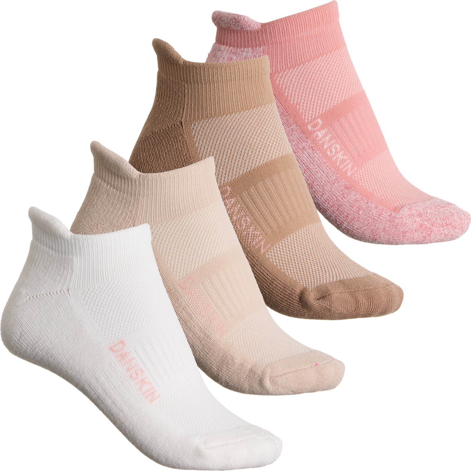 (取寄) ダンスキン レディース クッション コンプレッション ノーショー ソックス - 4-パック, ビロウ ザ アンクル Danskin women Cushioned Compression No-Show Socks - 4-Pack, Below the Ankle (For Women) Oatmeal