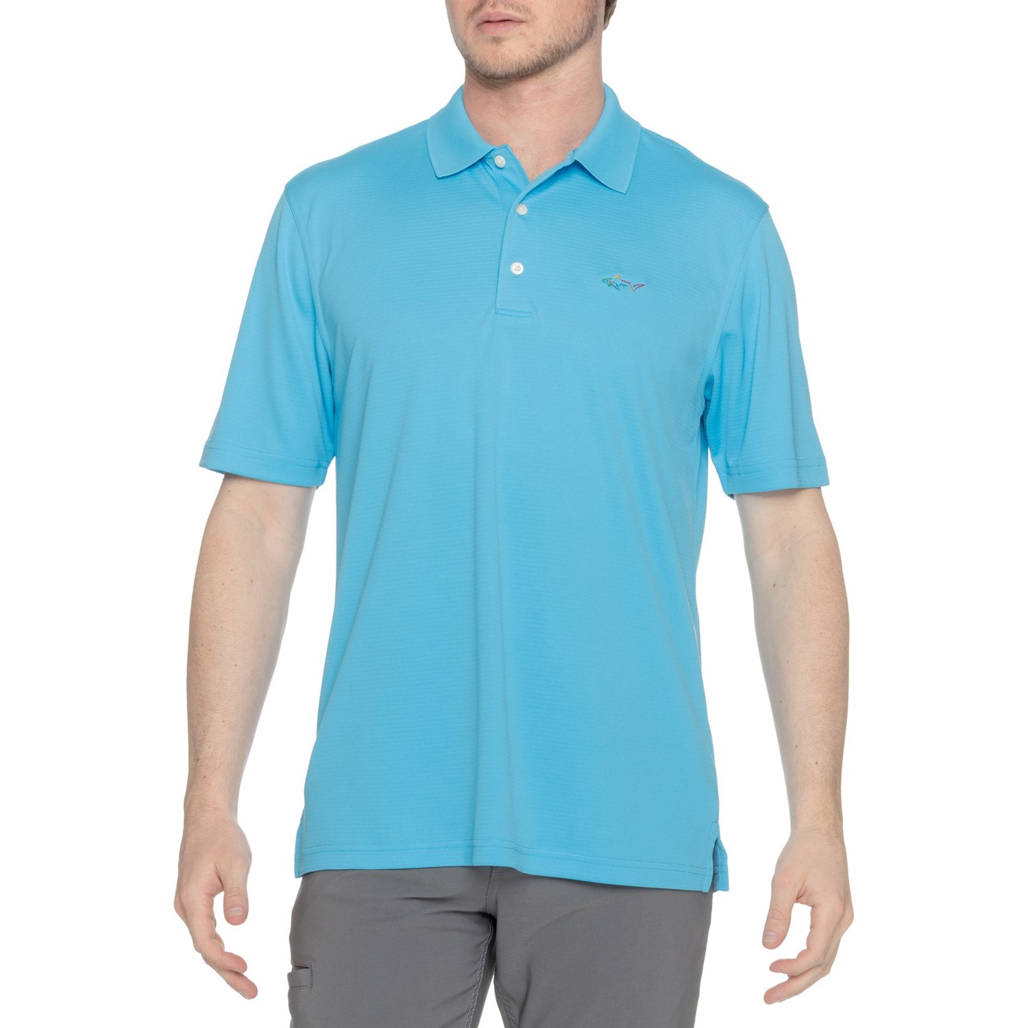 (取寄) グレッグノーマン メンズ グレッグ ノーマン ニット ポロ シャツ - ショート スリーブ Greg Norman men Knit Polo Shirt - Short Sleeve Wave Pool