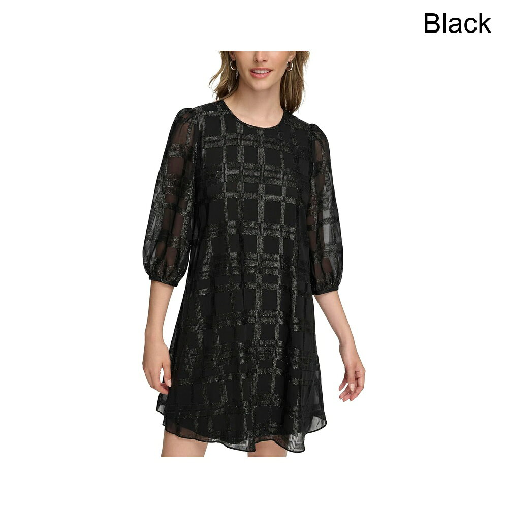 (取寄) カルバン・クライン グリッターシフォンドレス calvin klein Glitter Chiffon Dress