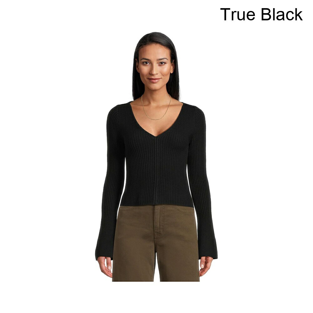 取寄 メイドウェル リブメリノフレアスリーブVネッククラリ madewell Ribbed Merino Flare S…