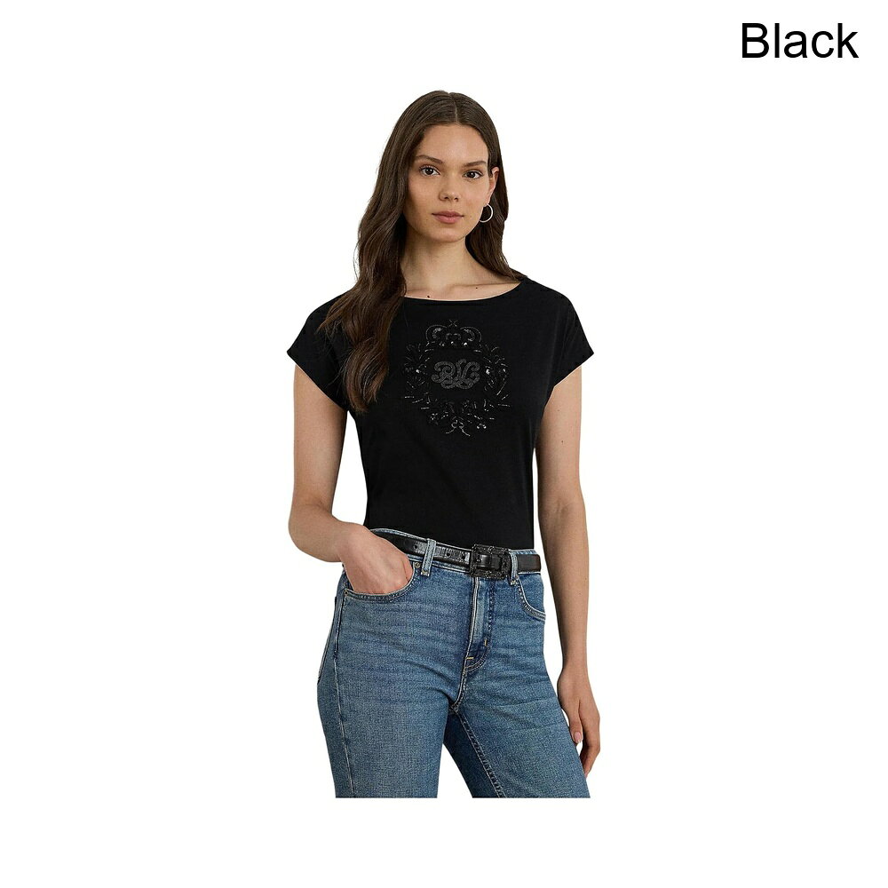 ■商品詳細■特徴 1このコットンジャージのボートネックTシャツは、胸にローレン?の象徴的なエンブレムを輝くスパンコールとビーズ刺繍で表現しています。プルオンスタイルの短袖ボートネックです。■特徴 2リラックスフィット。ヒップに当たるようにデザインされています。■特徴 3100%コットン。■特徴 4洗濯機で洗えます。■特徴 5輸入品です。■備考(取寄) ラルフ・ローレン スパンコールエンブレムコットンジャージTシャツ lauren ralph lauren Sequined-Crest Cotton Jersey TeeLauren Ralph Lauren ローレン ラルフローレン レディース ルームウェア インナー ナイトウェア 上下セット トップス ウェア パンツsix_10038280