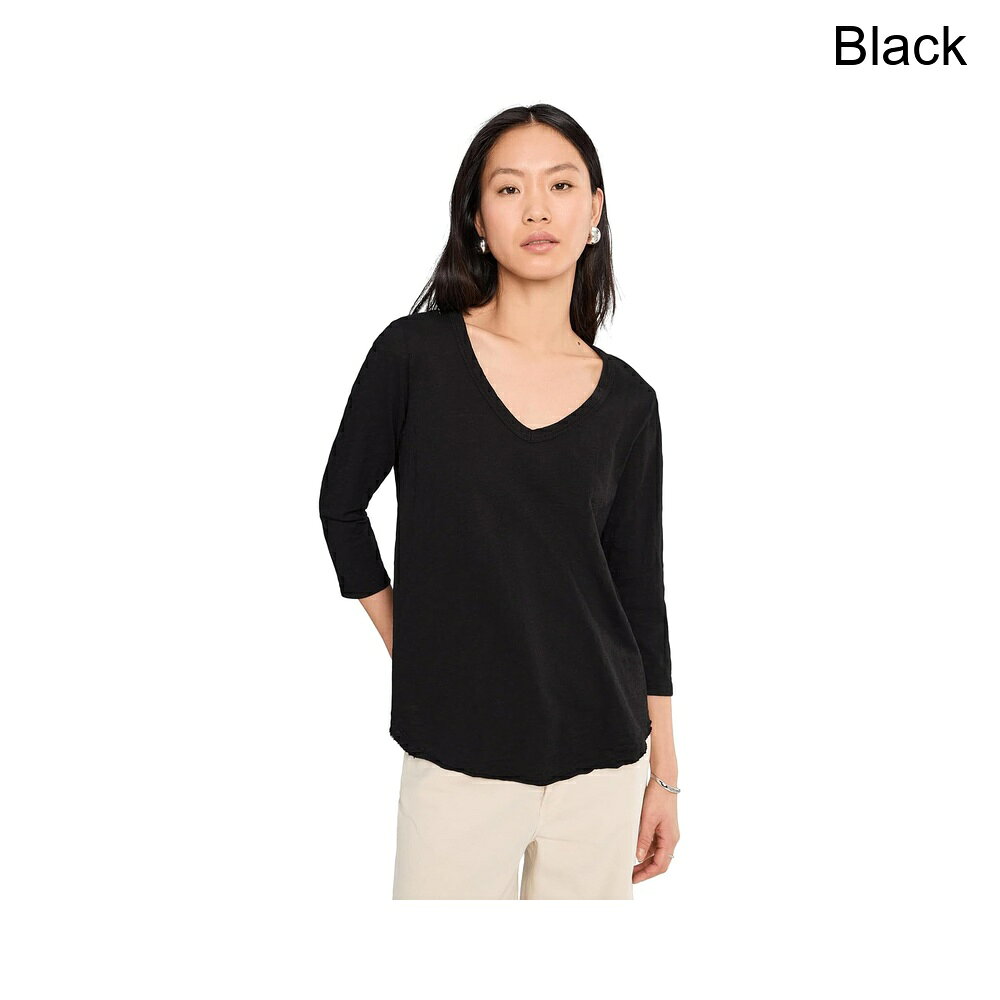 (取寄) モド・オ・ドック 3/4スリーブVネックカーブヘムTシャツ mod-o-doc 3/4 Sleeve V-Neck Curved Hem Tee Shirt