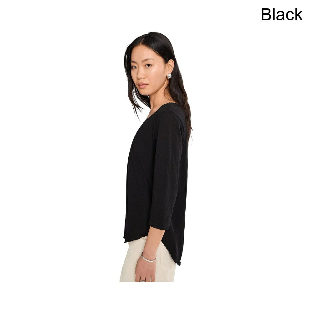 スウィートラグの(取寄) モド・オ・ドック 3/4スリーブVネックカーブヘムTシャツ mod-o-doc 3/4 Sleeve V-Neck Curved Hem Tee Shirt｜アングル3