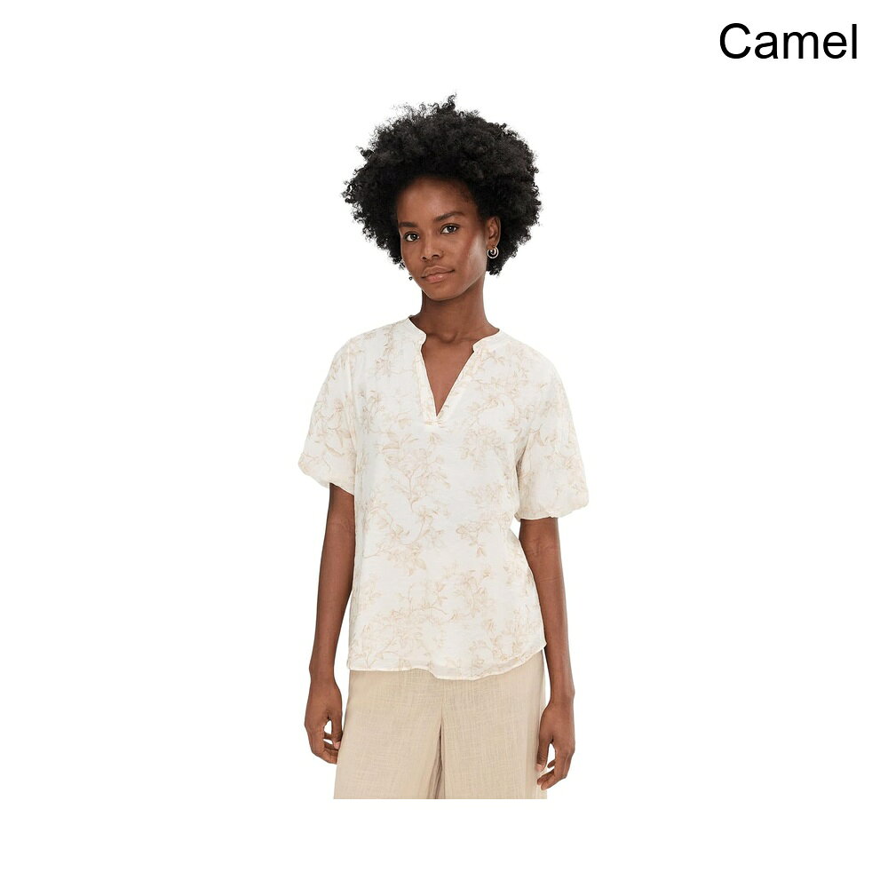 (取寄) ヴィンス・カムート クルーネックショートパフスリーブトップ vince camuto...
