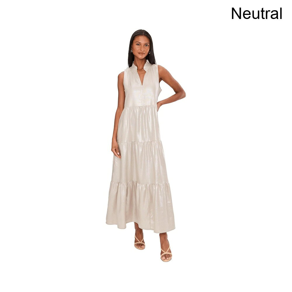 (取寄) ヴィンス・カムート スリーブレスティアードラッフルマキシスモックウエスト vince camuto Sleeveless Tiered Ruffle Maxi with Smocked Waist