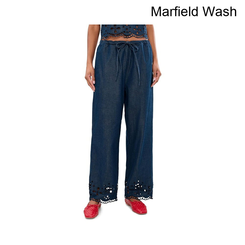 (取寄) メイドウェル デニム刺繍ヘムプルオンパンツ madewell Denim Embroidered-H...