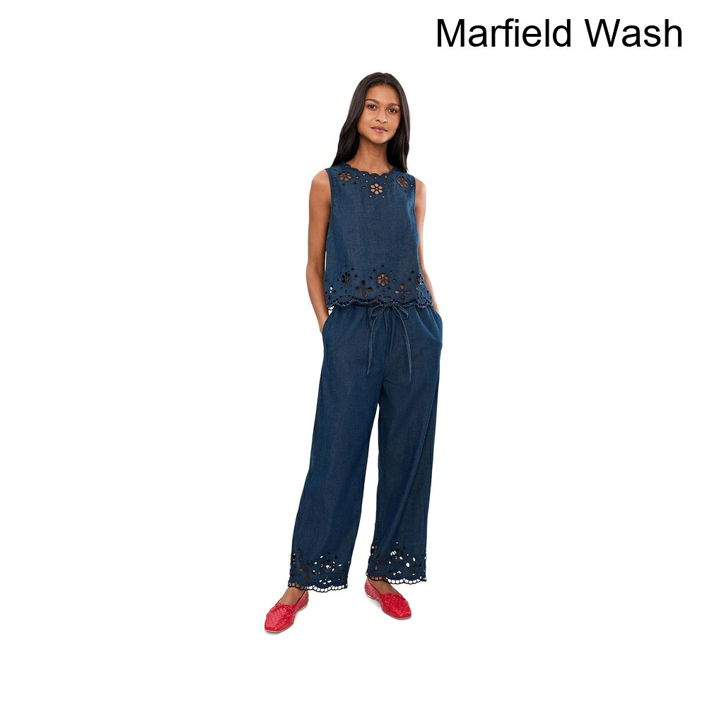 スウィートラグの(取寄) メイドウェル デニム刺繍ヘムプルオンパンツ madewell Denim Embroidered-Hem Pull-On Pants｜アングル2