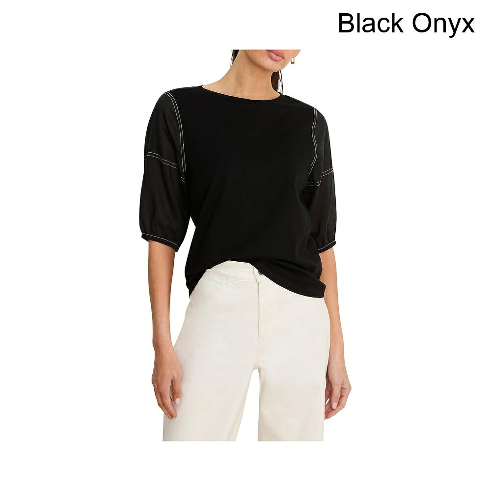 (取寄) ニック+ゾーイ リネンスリーブコットンTシャツ nic+zoe Linen Sleeve Cotton Tee
