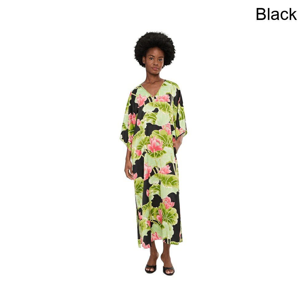 (取寄) エヌ バイ ナトリ アセンダントロータスプリントサテンバタフライカフタン n by natori Ascendant Lotus Printed Satin Butterfly Caftan