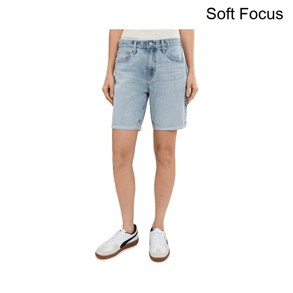 (取寄) エージー・ジーンズ エクスボーイフレンドミッドライズスラウジーショーツインソフトフォーカス ag jeans Ex-Boyfriend Mid-Rise Slouchy Shorts in Soft Focus