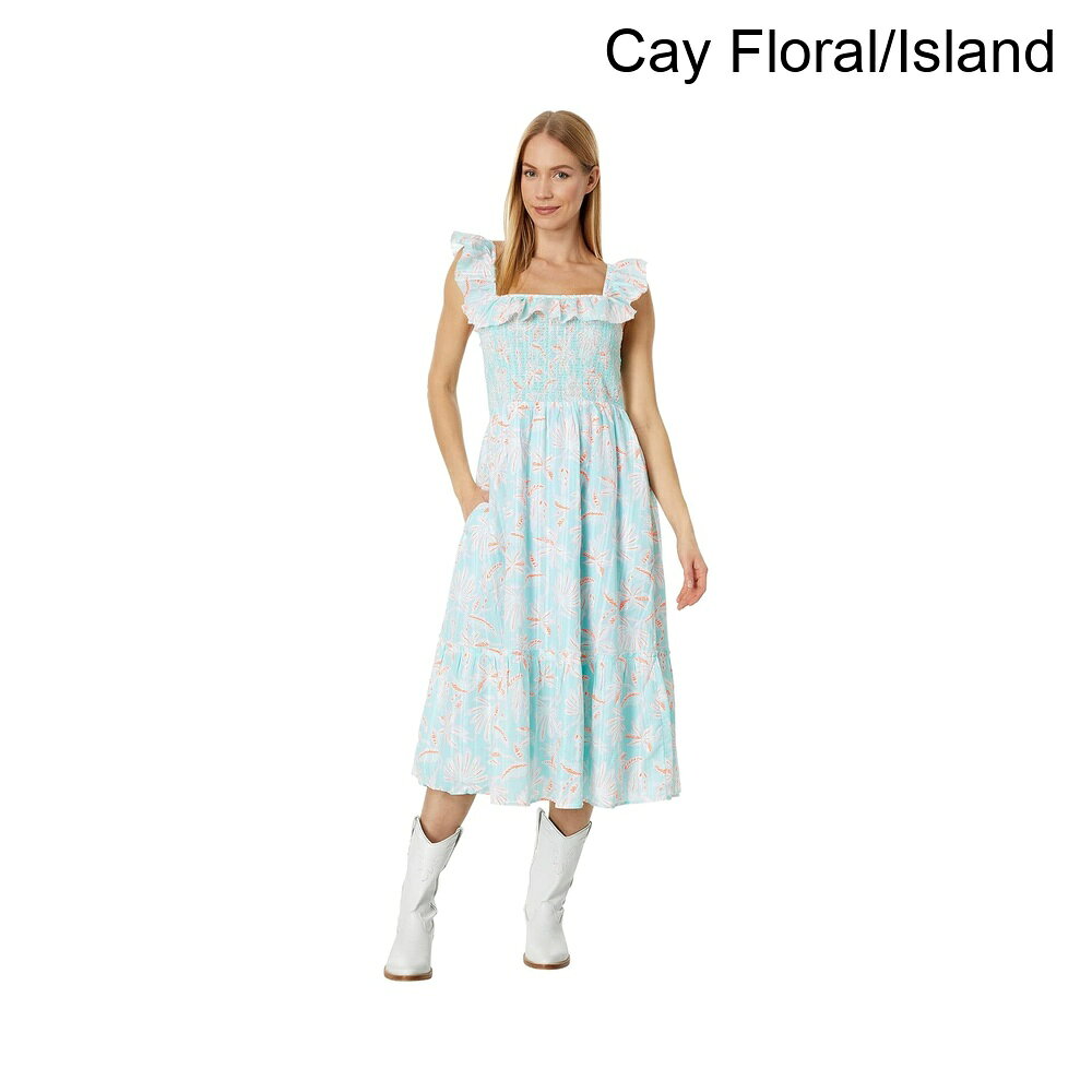 (取寄) ヴィンヤード・ヴァインズ ケイフローラルスモックミディドレス vineyard vines Cay Floral Smocked Midi Dress