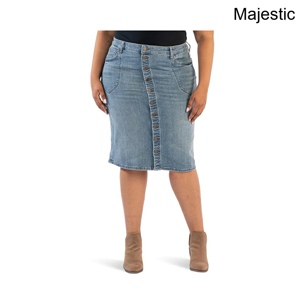 (取寄) カット フロム ザ クロス プラスローズスカートボタンフロント kut from the kloth Plus Rose Skirt Button Front