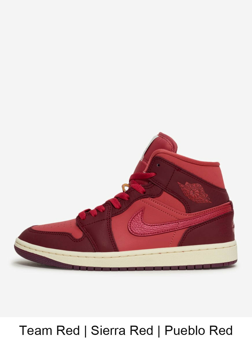 (取寄) ジョーダン レディース エアー ジョーダン ミッド セ Jordan Womens Air Jordan 1 Mid SE IB7018-600 Team Red | Sierra Red | Pueblo Red
