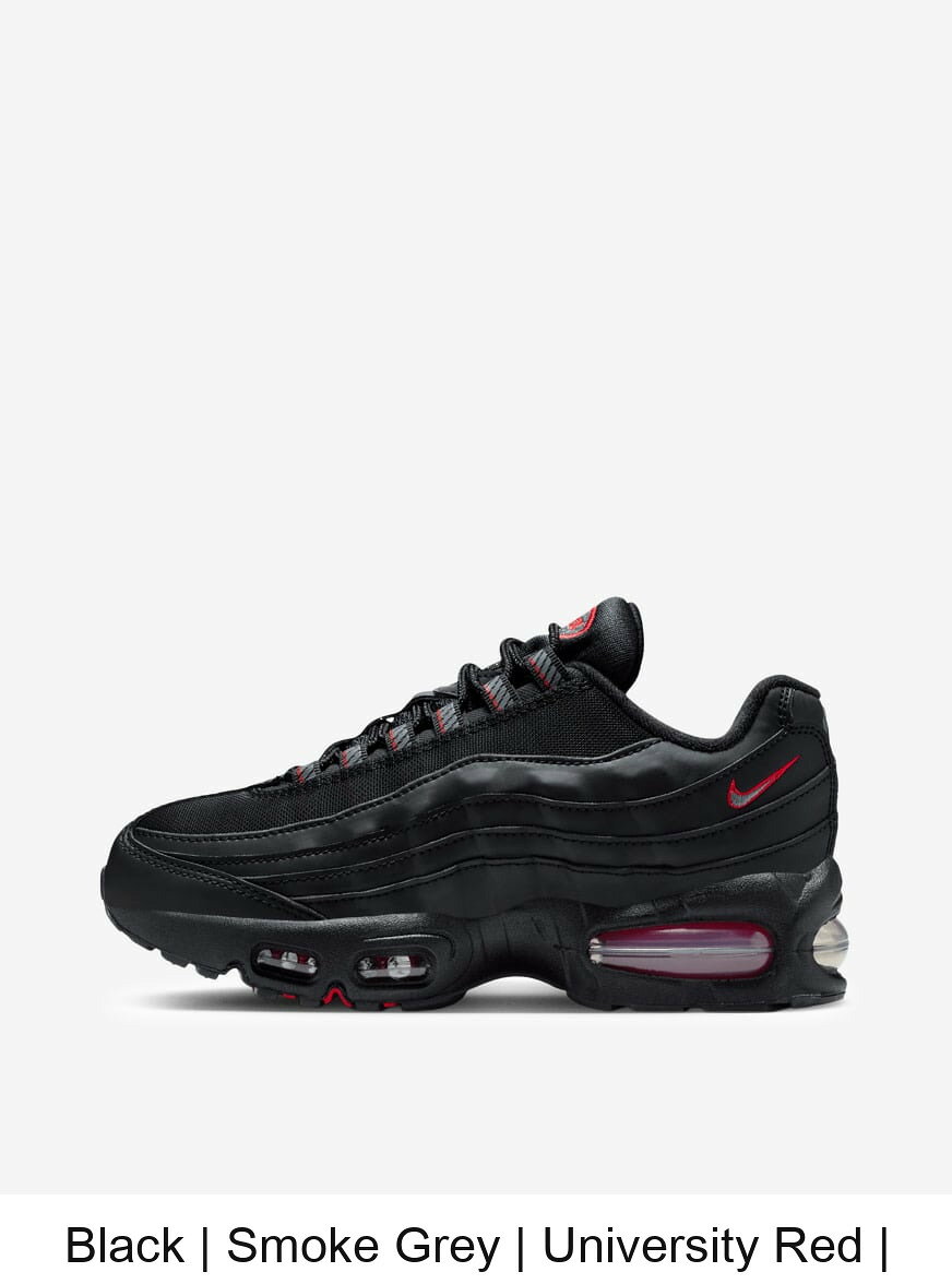 (取寄) ナイキ ビッグキッズ エアー マックス 95 Nike Big Kids Air Max 95 II4130-011 Black | Smoke Grey | University Red | White