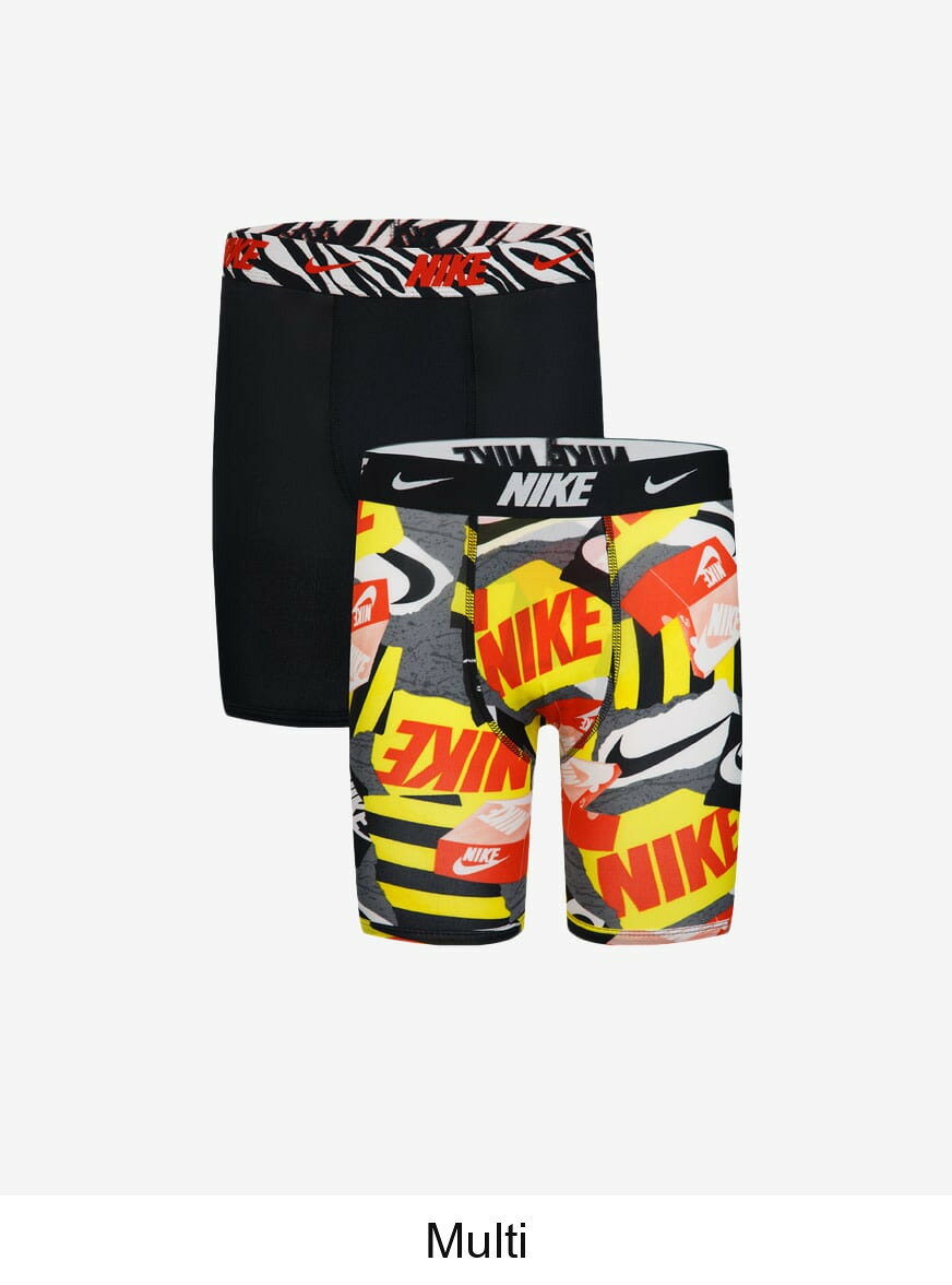 (取寄) ナイキ ビッグキッズ 2パック プリンテッド ボクサー ブリーフ Nike Big Kids 2PK Printed Boxer Briefs 9N1061-W4H Multi