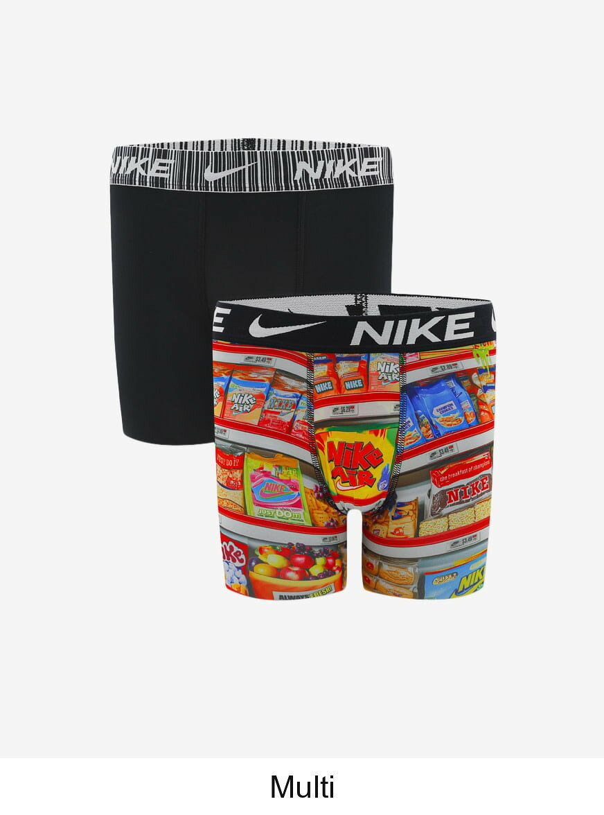 (取寄) ナイキ ビッグキッズ 2パック プリンテッド ロング ボクサー ブリーフ Nike...