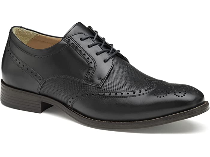 (取寄) ジョンストン&マーフィー メンズ ルイス エンボス ウイング ティップ Johnston & Murphy men Lewis Embossed Wing Tip Black Full Grain