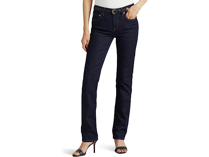 () [ t[ fB[X v~A Xg[g W[Y LAUREN Ralph Lauren women LAUREN Ralph Lauren Premier Straight Jeans Dark Rinse Wash