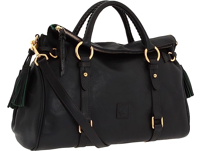 () hD[j[ & o[N fB[X teB @`Fb^ Tb`F Dooney & Bourke women Dooney & Bourke Florentine Vachetta Satchel Black/Black Trim