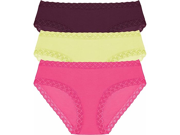 () ig fB[X uX K[ u[t 3-pbN pc Natori women Natori Bliss Girl Brief 3-Pack Pant Deep Plum/Lime Cream/Full Bloom