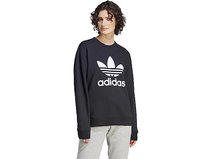 () AfB_X IWiX fB[X gtHC N[ XEFbgVc adidas Originals women adidas Originals Trefoil Crew Sweatshirt Black 2