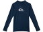 (取寄) クイック シルバー キッズ ボーイズ オール タイム ロング スリーブ (ビッグ キッズ) Quiksilver Kids boys Quiksilver Kids All Time Long Sleeve (Big Kids) Navy Blazer Heather