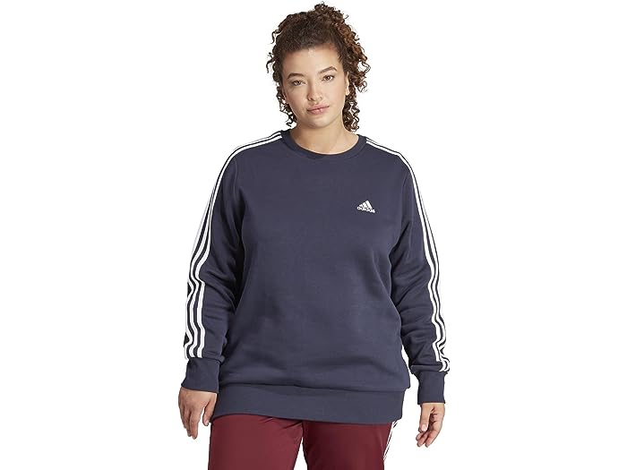 (取寄) アディダス レディース プラス サイズ インク 3ストライプ フリース スウェットシャツ adidas women adidas Plus Size Inc 3-Stripes Fleece Sweatshirt Legend Ink/White