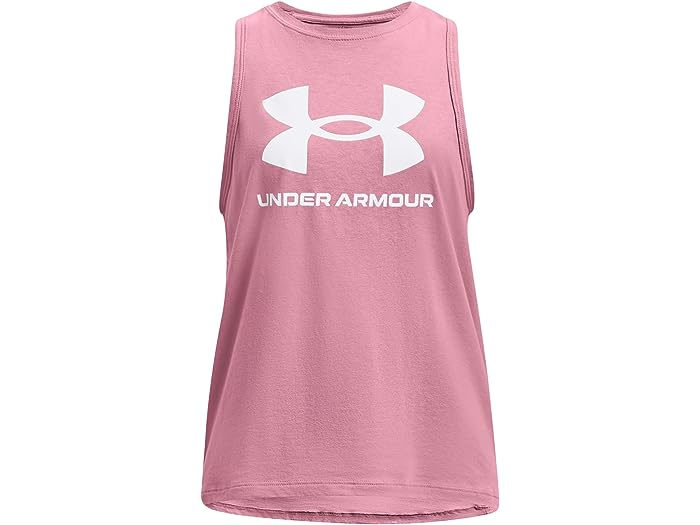 (取寄) アンダーアーマー キッズ ガールズ スポーツスタイル ロゴ タンク トップ (ビッグ キッズ) Under Armour Kids girls Under Armour Kids Sportstyle Logo Tank Top (Big Kids) Pink Elixir/White