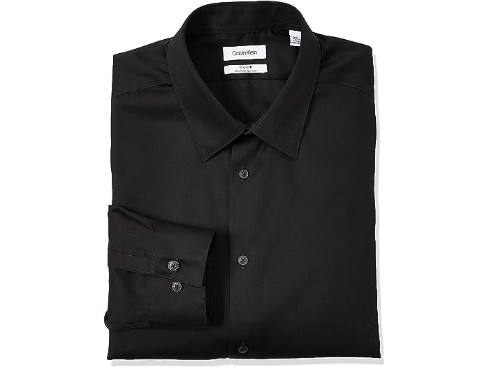 (取寄) カルバンクライン メンズ メンズ ドレス シャツ スリム フィット ノン アイロン ソリッド Calvin Klein men Calvin Klein Men 039 s Dress Shirts Slim Fit Non Iron Solid Black