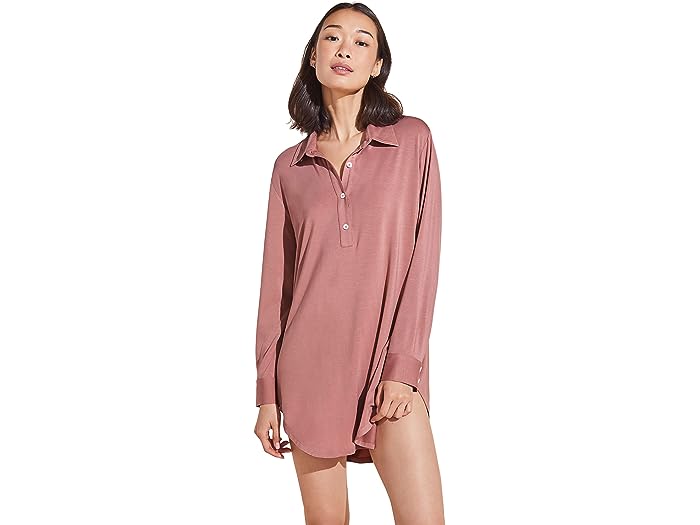 (取寄) エバージェイ レディース ジゼル - ザ ボーイフレンズ スリープシャツ Eberjey women Eberjey Gisele - The Boyfriend Sleepshirt Old Rose