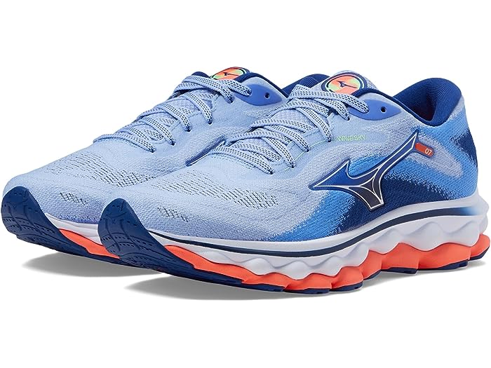 () ߥ ǥ   7 Mizuno women Mizuno Wave Sky 7 Blue Heron/Silver