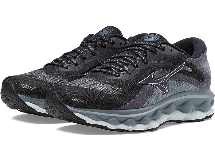 () ߥ ǥ   7 Mizuno women Mizuno Wave Sky 7 Black/Silverstar