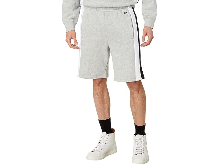 () 饳  쥮顼 եå 硼  㥹֥  Lacoste men Lacoste Regular Fit Shorts with Adjustable Waist Silver Chine/Black/White