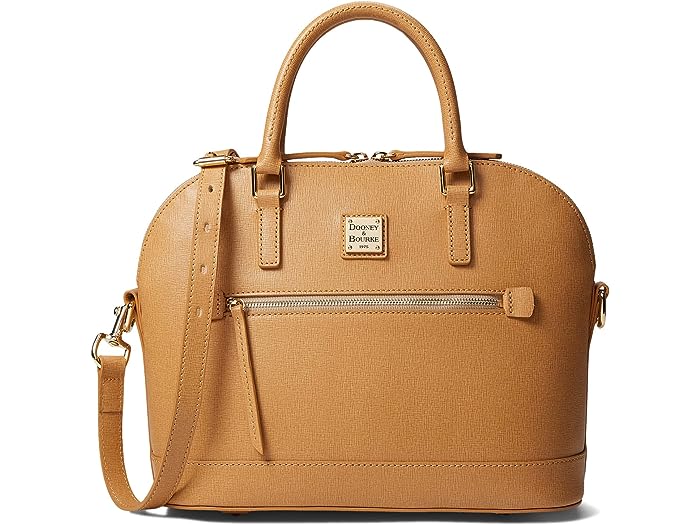 () hD[j[ & o[N fB[X TtB[m h[h Wbv Tb`F Dooney & Bourke women Dooney & Bourke Saffiano Domed Zip Satchel Camel