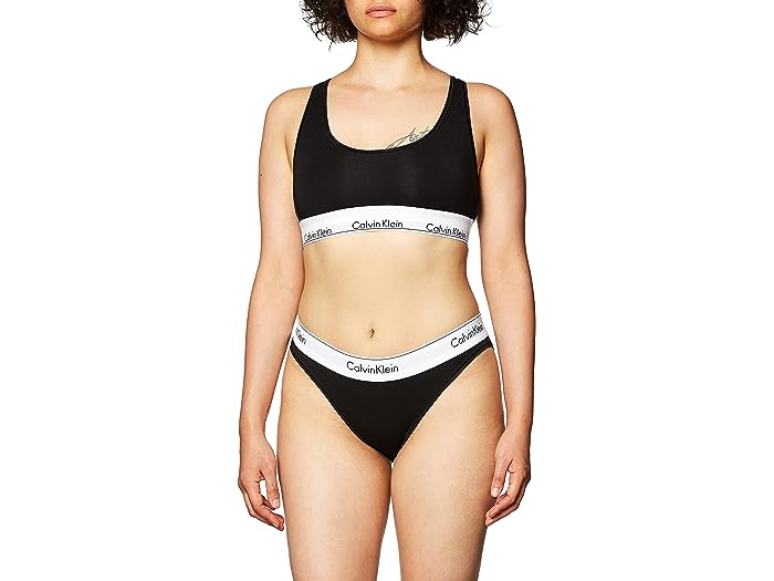 () JoNC fB[X EBY _ Rbg ubg Ah rLj-Zbg Calvin Klein women Calvin Klein Womens Modern Cotton Bralette and Bikini-set Black