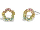 () R[` fB[X VOj`[ eB[ [ X^bY COX COACH women COACH Signature Tea Rose Stud Earrings Rainbow/Gold