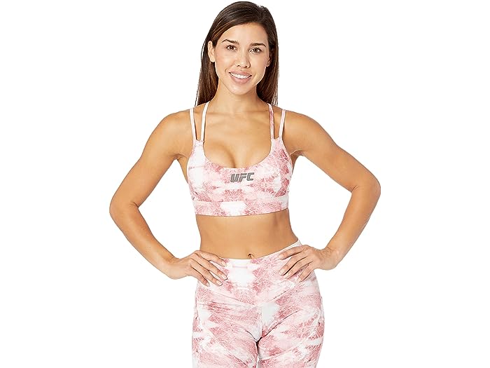 () [GtV[ fB[X NI[c vg Xgbv X|[c u UFC women UFC Quartz Print Strappy Sports Bra Blushing Rose