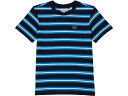 (取寄) ラコステ キッズ キッズ ショート スリーブ ストライプド クルー ネック T-シャツ (ビッグ キッズ) Lacoste Kids kids Lacoste Kids Short Sleeve Striped Crew Neck T-Shirt (Big Kids) Navy Blue/Multicolor