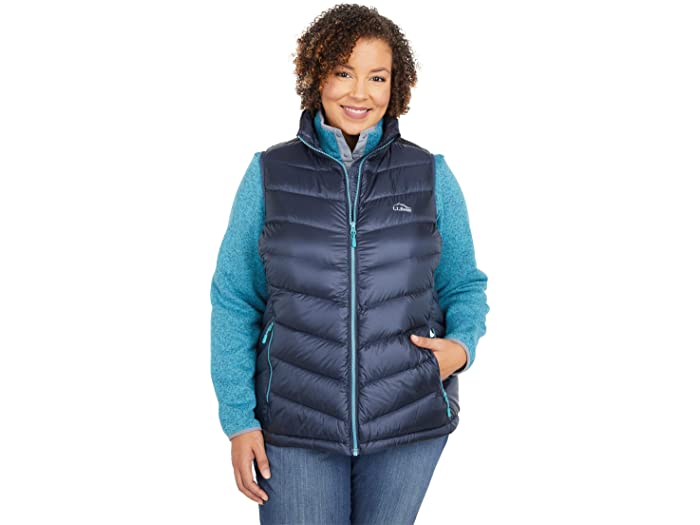 (取寄) エルエルビーン レディース プラス サイズ ウルトラライト 850 ダウン ベスト L.L.Bean women Plus Size Ultralight 850 Down Vest Carbon Navy