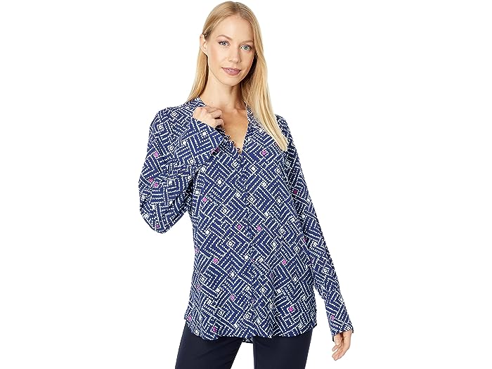 () nbgC fB[X J uEU - tFh ACJbg Hatley women Hatley Carmen Blouse - Fedora Ikat Blue