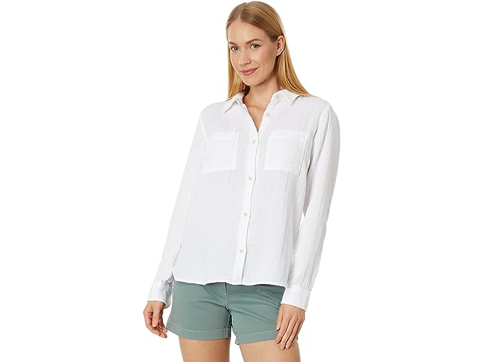 () GGr[ fB[X NEh K[[ Vc O X[u L.L.Bean women L.L.Bean Cloud Gauze Shirt Long Sleeve White
