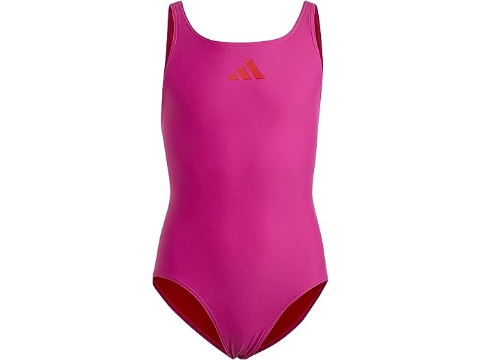 () AfB_X LbY LbY \bh X[ S XCX[c (gh[/g LbY/rbO LbY) adidas Kids kids adidas Kids Solid Small Logo Swimsuit (Toddler/Little Kids/Big Kids) Lucid Fuchsia/Better Scarlet